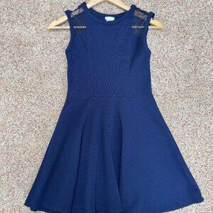 Girls’ Navy Blue Fit-and-Flare Dress – Size 14/16